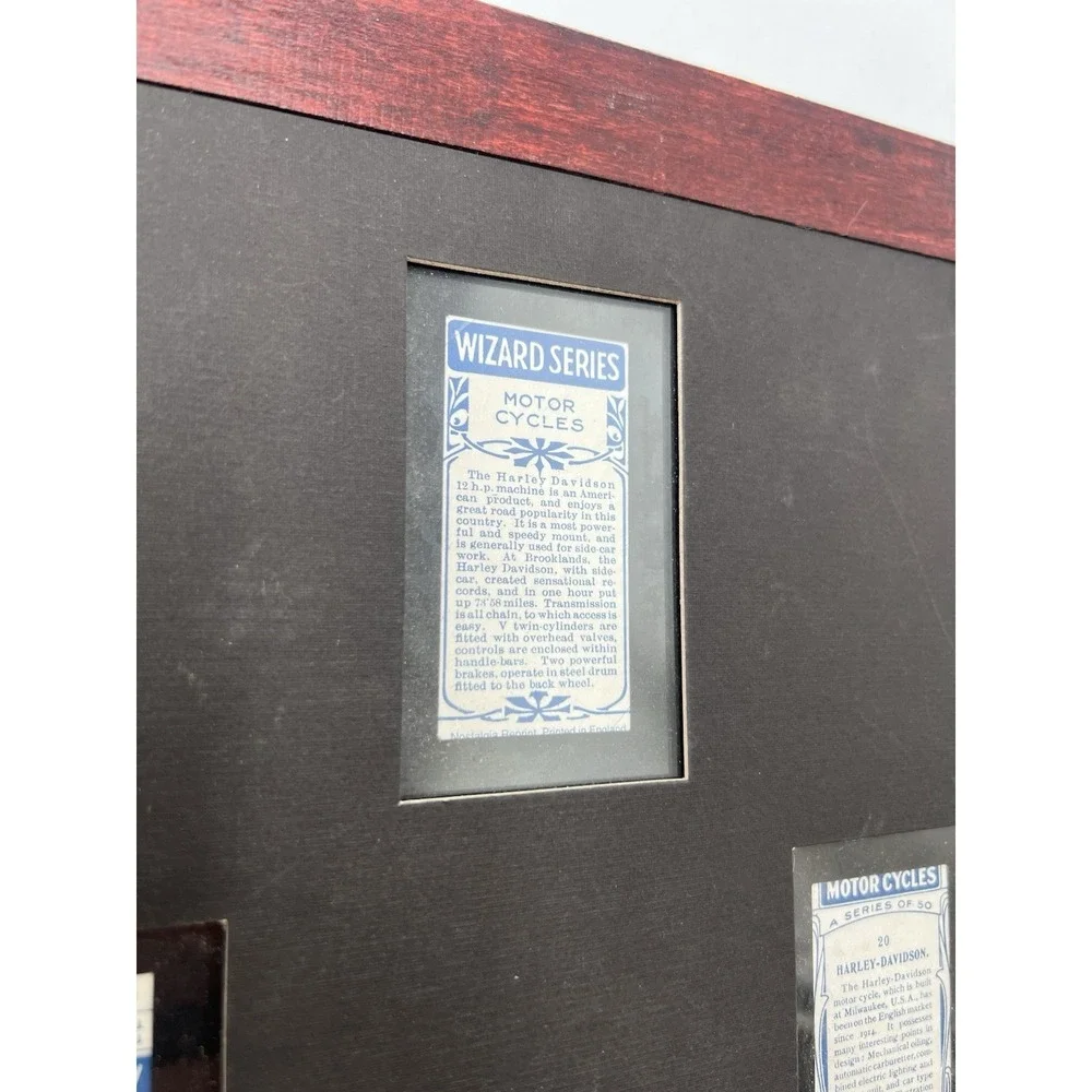 Vintage Harley Davidson Early Tobacco Card Framed Display 99400-94V‎